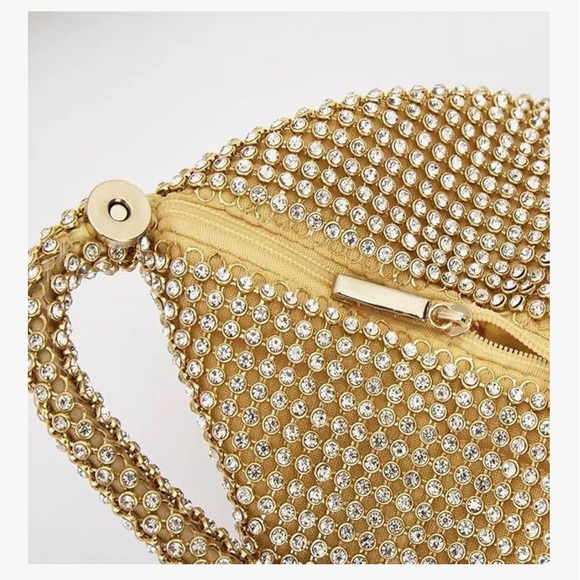 Women's Evening Bags Glitter Rhinestone Triangle Purse - Picture 4 of 7